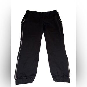 New York & Company Black Joggers with White Stripes